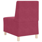 Modular Sofa Unit Armless 2 pcs Wine Red 55 x 74 x 82 cm Velvet 3399764