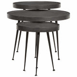 Coffee Table 3 pcs Black Engineered Wood 373639