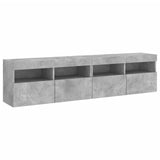 TV Wall Cabinets with LED Lights 2 pcs Concrete Grey 80x30x40 cm 837204