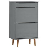 Shoe Cabinet MOLDE Grey 59,5x35x103 cm Solid Wood Pine 350527