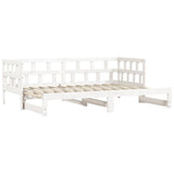 Daybed with Trundle without Mattress White 90x190 cm Single Solid Wood 836211