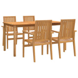 5 Piece Garden Dining Set Solid Wood Teak 3157917