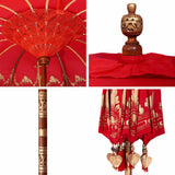 Balinese Parasol Red x 260 cm Cotton and Wood 42006458