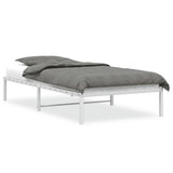 Metal Bed Frame without Mattress White 107x203cm 373669