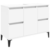 3 Piece Bathroom Furniture Set White Engineered Wood 3185605