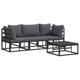 Garden Sofa Set 4 pcs Black Metal 3378841
