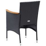 Garden Dining Chair Set of 4 Black 318502