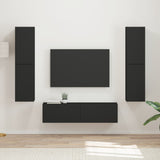 TV Cabinet Set 6 pcs Black Engineered Wood 3409124