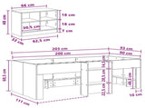 Loft Bed Frame with Cabinet 3 pcs Grey Sonoma Engineered Wood 3423411