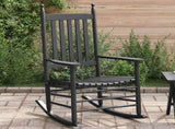 Rocking Chair with Curved Seat Black Solid Wood Poplar 4008870
