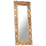 Hand Carved Mirror Brown 110x50 cm Solid Mango Wood 321640
