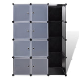 ZNTS Modular Cabinet 9 Compartments 109x36.5x143 cm Black and White 240497