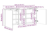 Bathroom Cabinet Set 3 pcs 130 x 14.5 x 70 cm Engineered wood 3403775