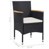 Garden Dining Set Black 3095894