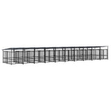 Outdoor Dog Kennel with Roof Steel 18.77 m 3124597