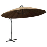 Garden Parasol Taupe Aluminium, Polyester Large Tiltable 47223