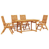 Garden Dining Set Folding 5 pcs Brown Solid Acacia Wood 3375720