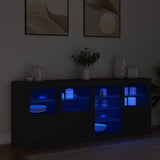 Sideboard with LED Lights Black 164x37x67 cm 3209052