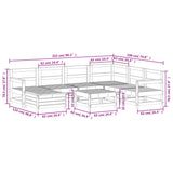 8 Piece Garden Sofa Set White Solid Wood Pine 3250581