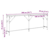 Console Table Old Wood 200 x 29 x 75 cm 871340