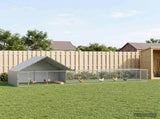 Chicken Coop with Roof and Yard 2 pcs Silver 800 x 200 x 190 cm 3434660