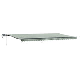 Retractable Awning Green and White 600 x 300 cm 3331698