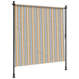 Outdoor Roller Blind Yellow and White 150x270 cm Fabric&Steel 368774