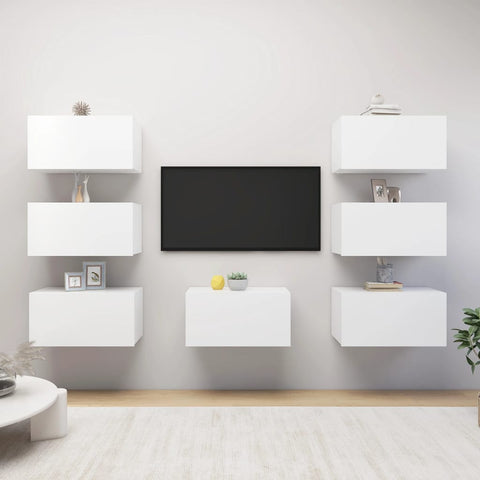 TV Cabinets 7 pcs White 30.5x30x60 cm Engineered Wood 3078743