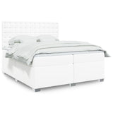 Box Spring Bed with Mattress White 200x200 cm Faux Leather 3290737