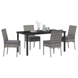 Garden Dining Set 5 pcs Grey Powder-Coated Steel 3379229