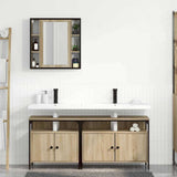 Bathroom Furniture Set with Shelf 3 pcs Brown Engineered wood 3345147