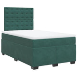 Box Spring Bed with Mattress Dark Green 120x200 cm Velvet 3290897