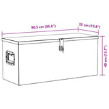 Aluminium Box 90.5x35x40 cm Silver 142940