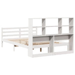 ZNTS Bookcase Bed without Mattress White 120x190 cm Small Double Solid Wood Pine 3321888