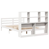 ZNTS Bookcase Bed without Mattress White 120x190 cm Small Double Solid Wood Pine 3321888