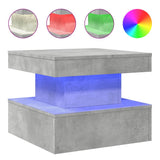 Coffee Table with LED Lights Concrete Grey 50x50x40 cm 839843