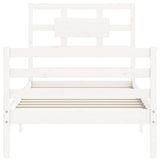 Bed Frame without Mattress White 90x200 cm Solid Wood 3194427