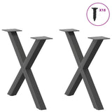 ZNTS Coffee Table Legs X-Shaped 2 pcs Anthracite 50x cm Steel 4012898