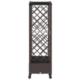 Raised Bed with Trellis and Roof Brown 203.5 x 40 x 129 cm PP 3423152