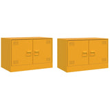 TV Cabinets 2 pcs Mustard Yellow 67x39x44 cm Steel 841638