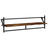 6 Piece Wall Shelf Set with Bars Smoked Oak Engineered Wood 836270