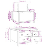 Coffee Table with Drawer HILL Honey Brown 79.5 x 79.5 x 49 cm 42025040