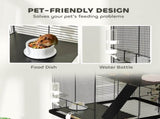 Three-Tier Gerbil Cage, Hamster Cage for Dwarf Hamster, Syrian Hamster w/ Wheels, Deep Bottom, Food T3398P347612