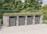 Gabion Wall for Garbage Bin 350x91x120 cm Galvanised Iron 151338