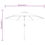 Parasol Sand White 3m Steel Pole 40770