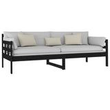 Day Bed without Mattress Black Solid Wood Pine 80x200 cm 820366