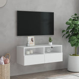 TV Wall Cabinet White 80x30x30 cm Engineered Wood 836868