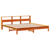 Bookcase Bed without Mattress Wax Brown 180x200 cm Super King Solid Wood Pine 3309802