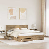 Bed Frame with Drawer Artisan Oak 180 x 200 cm Engineered Wood 3410869