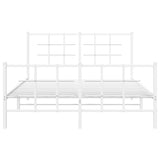 Metal Bed Frame without Mattress with Footboard White 140x200cm 355629